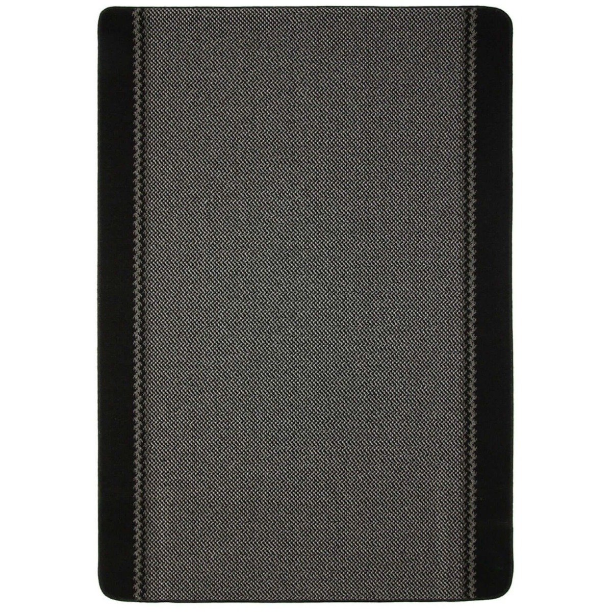 The Rugs Black Lined Bordered Rug - 50 x 80cm
