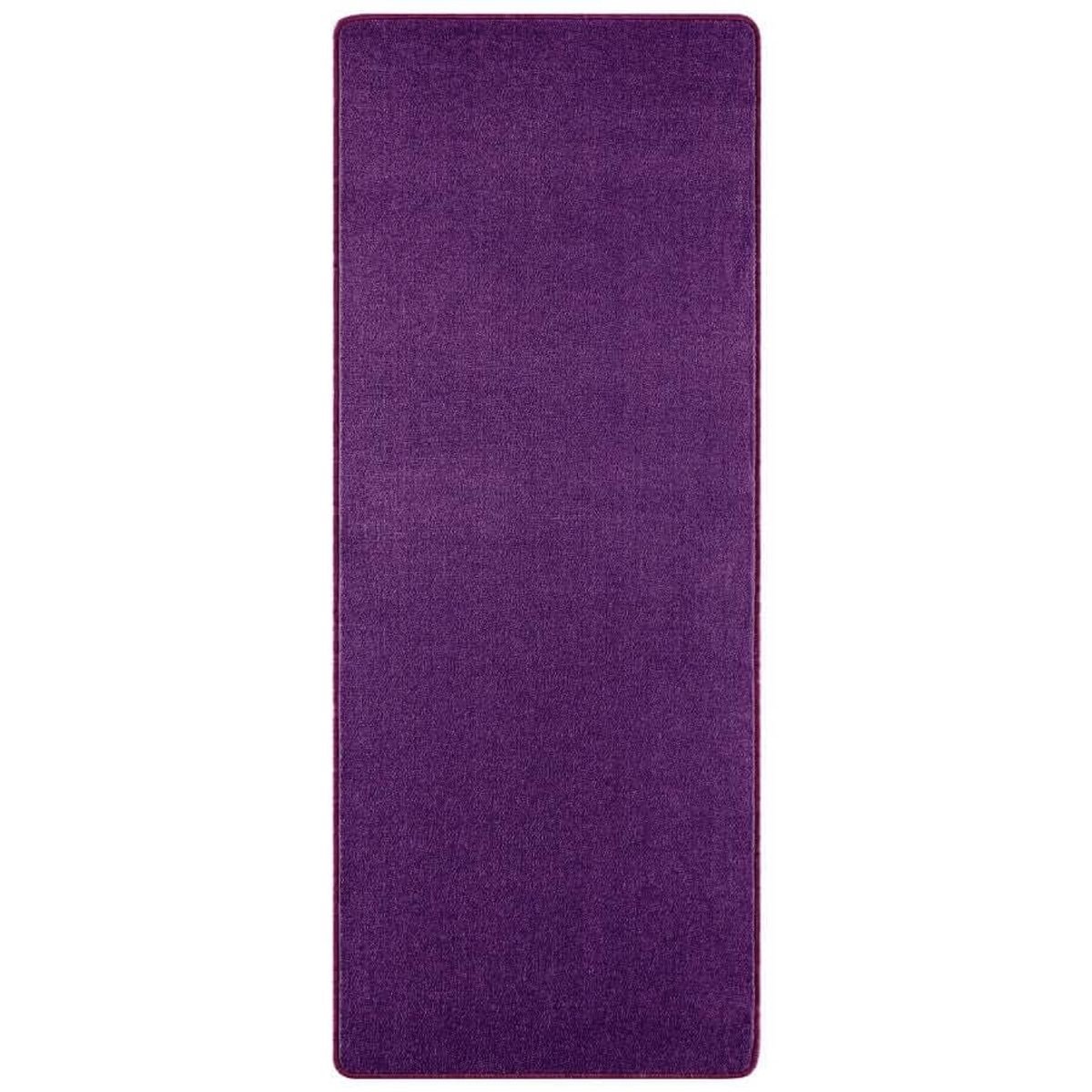 Hanse Home Purple Plain Fleece Backing Runner Rug - 80 x 200cm