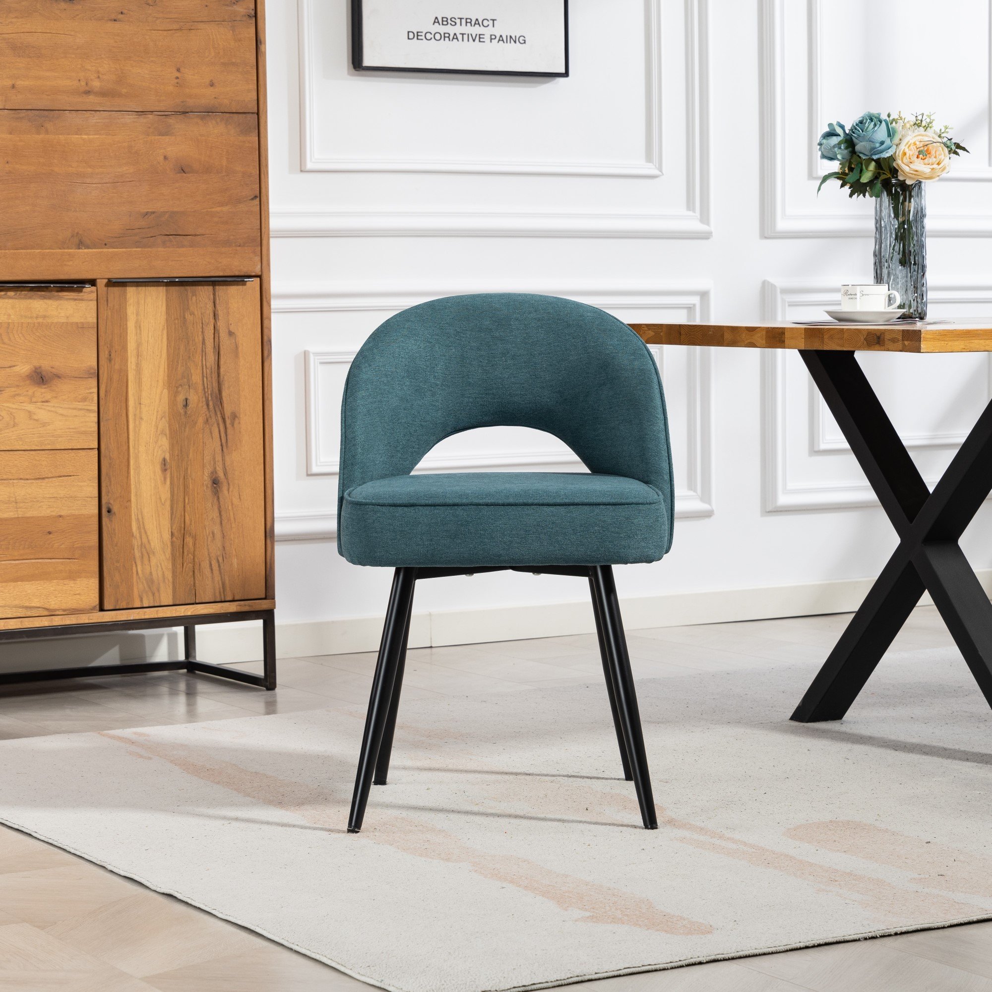 Artemis Home Ashley Fabric Dining Chairs - Set of 2 - Teal