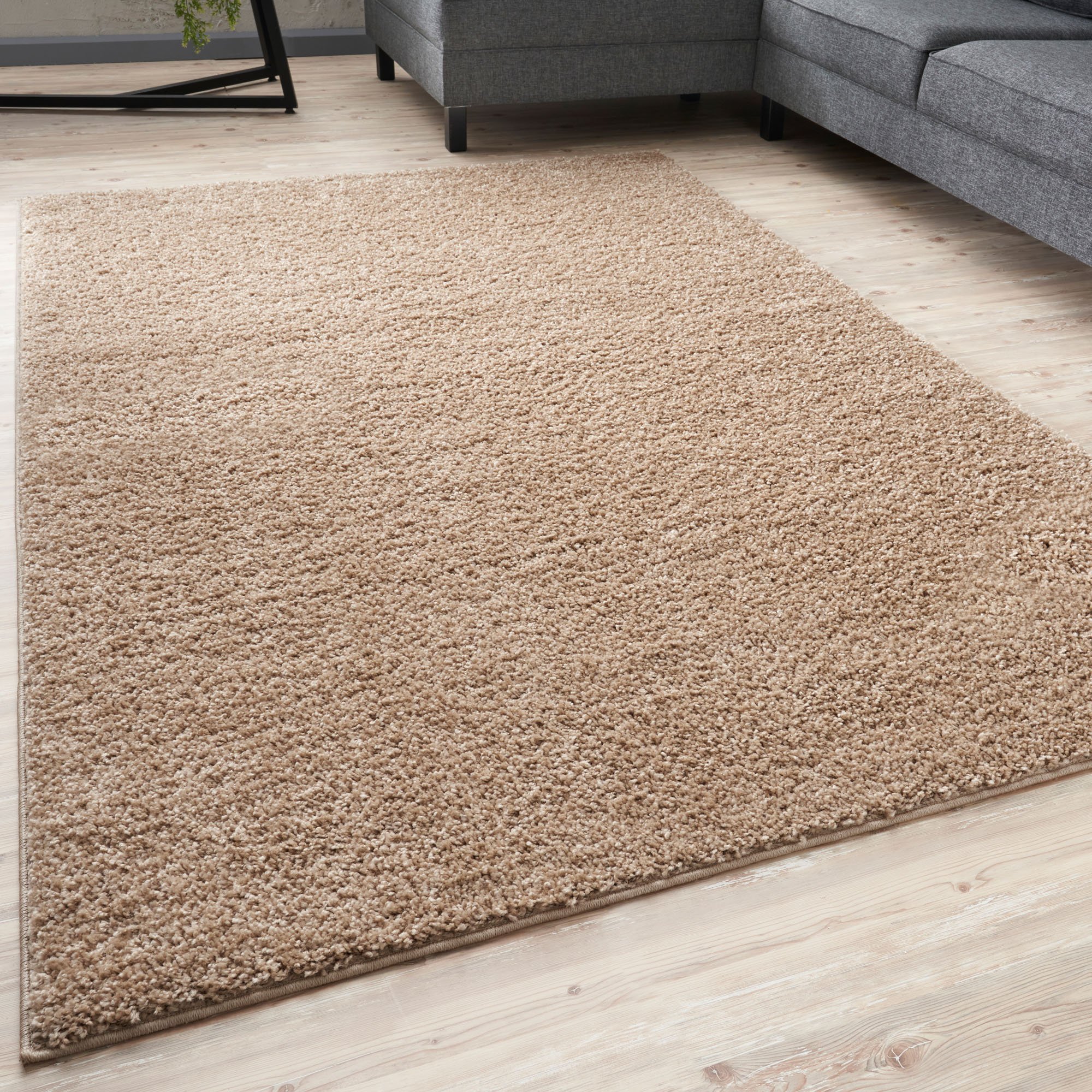 The Rugs Beige Myshaggy Plain Shaggy Rug - 60 x 110cm