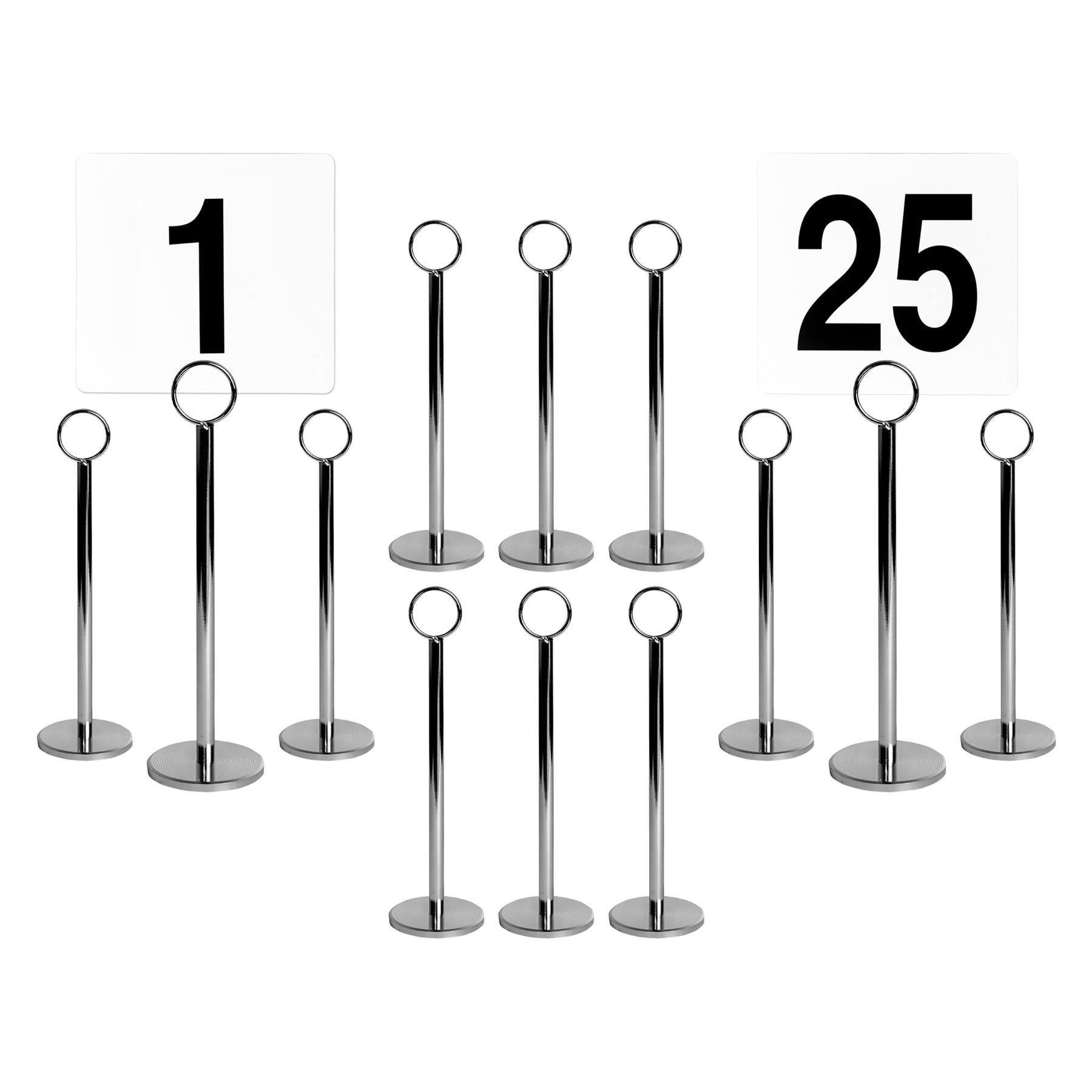 Argon Tableware Table Numbers with Holders - Silver - Pack of 25