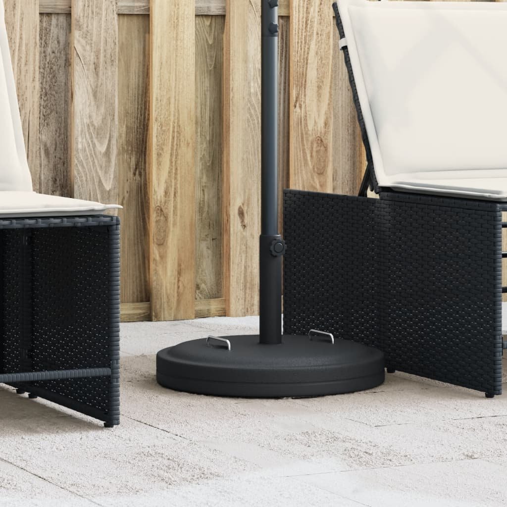 Walplus Parasol Base with Handles for dia 38 / Poles 25 - Black - 50 x 33.5 cm