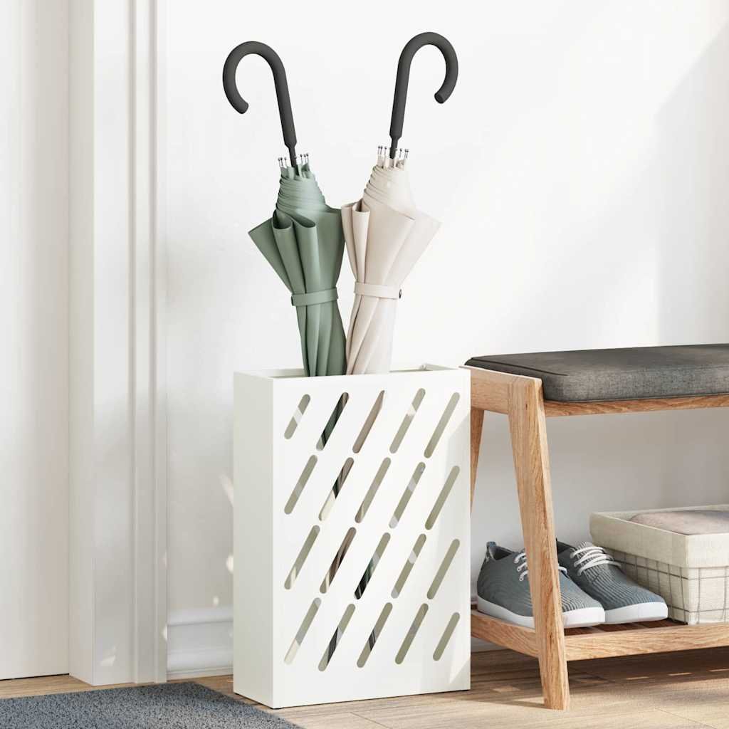 Walplus Steel Patterned Umbrella Stand - White - 28 x 12 x 41 cm