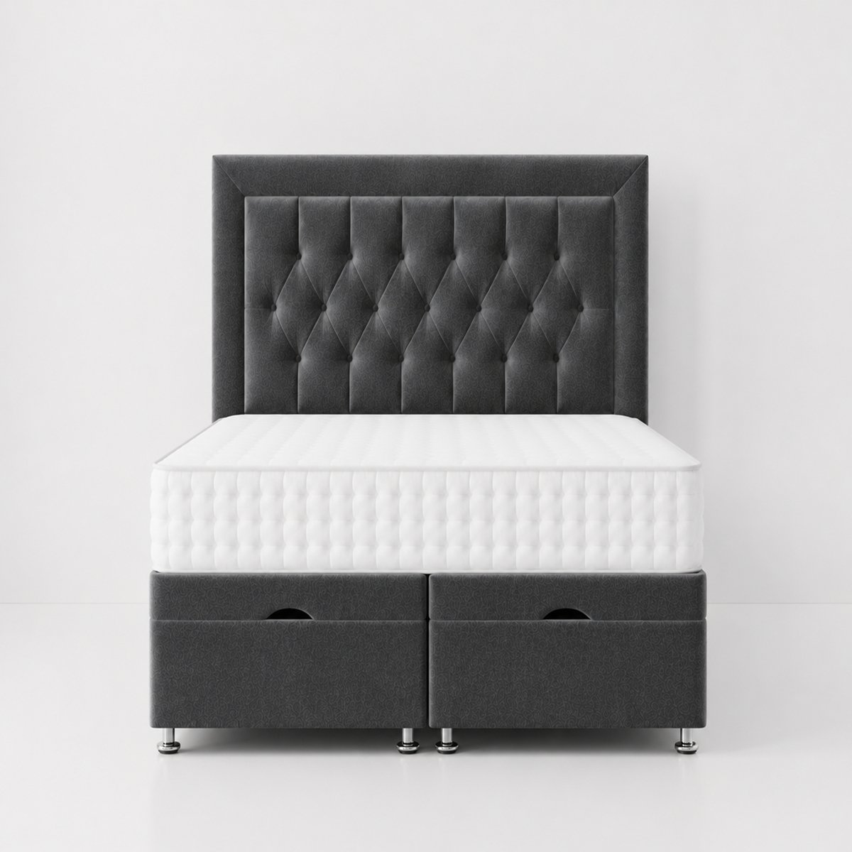 Comfy Deluxe  Cassie 6ft Superking  End Lift Ottoman Bed Set - Grey