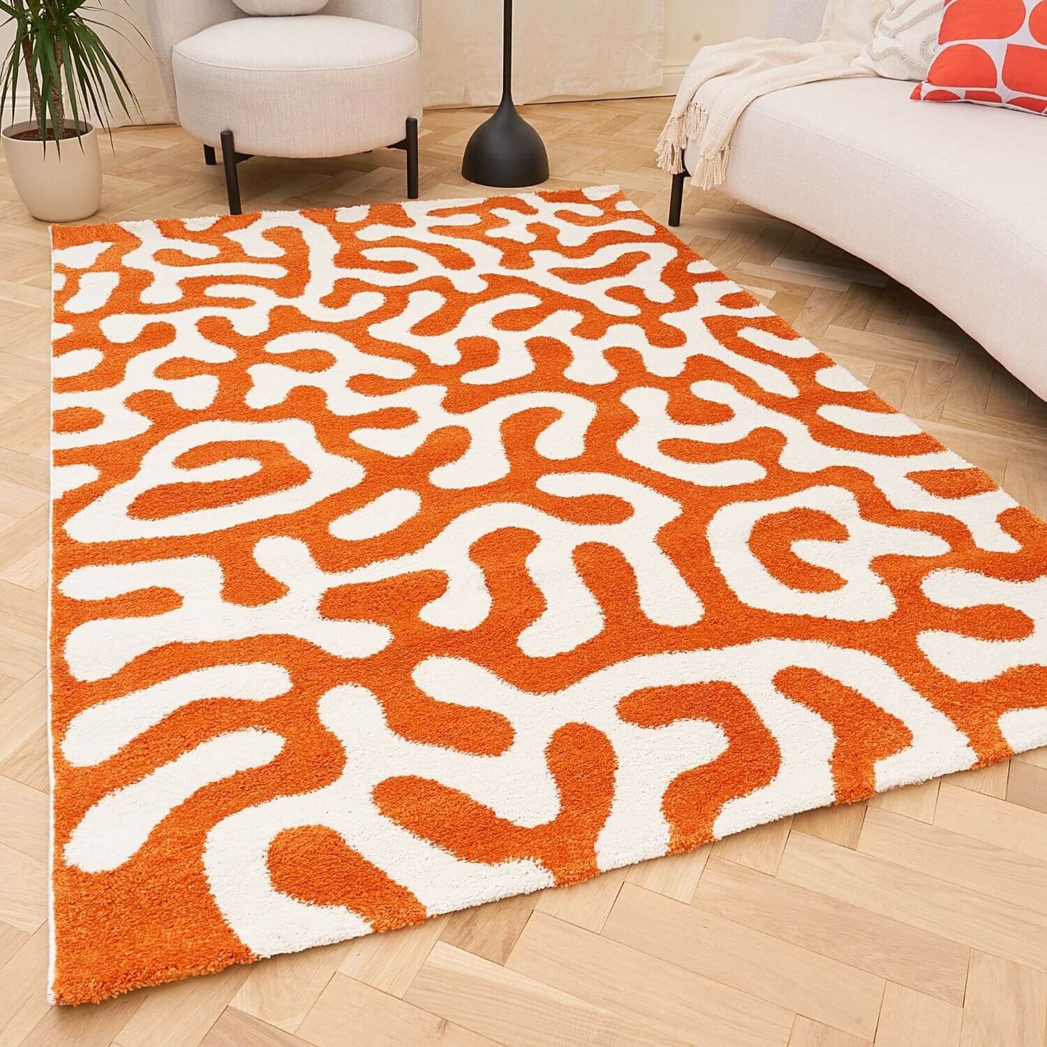 The Rugs Orange Joli Abstract Rug - 120 x 170cm