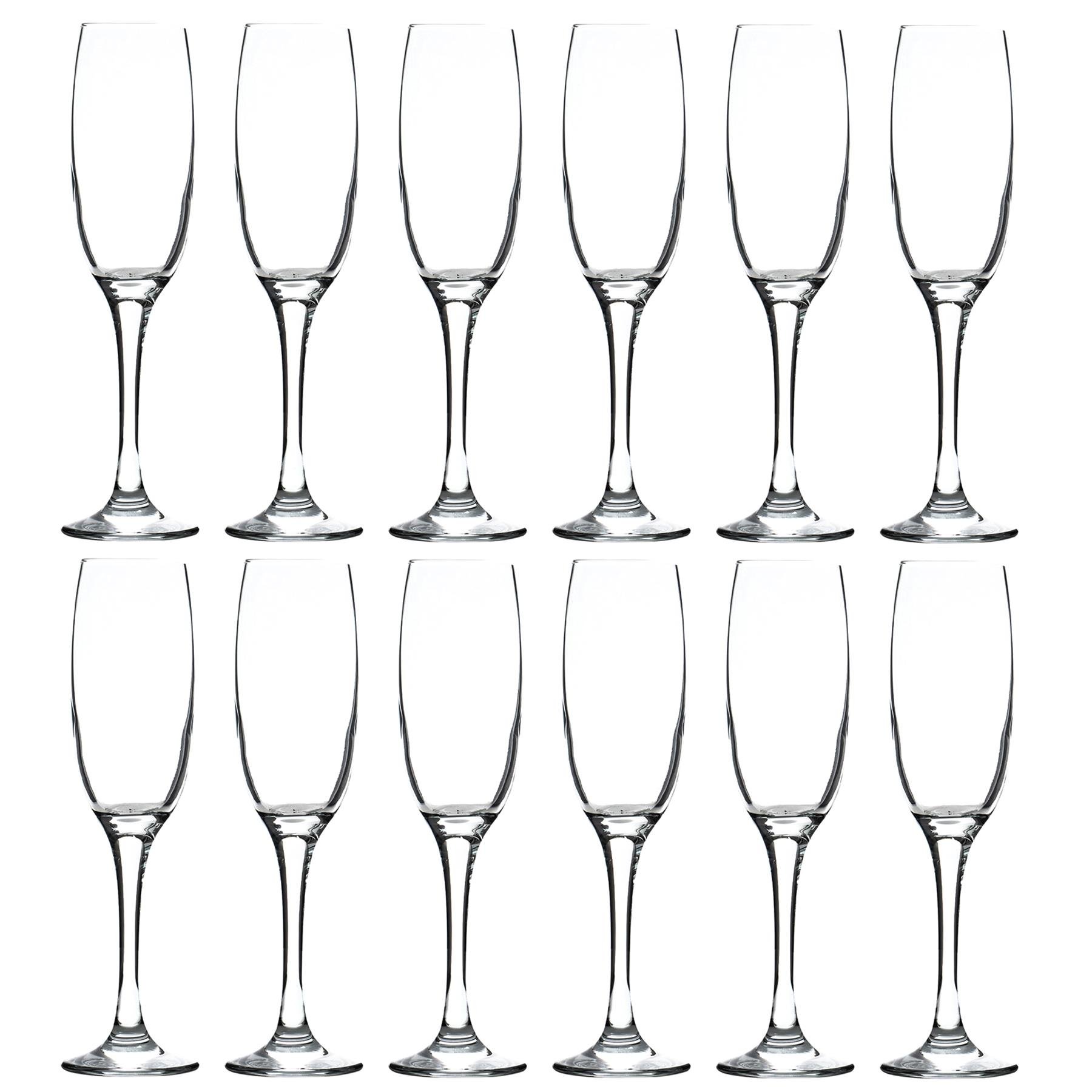 LAV Venue Glass Champagne Flutes - 220ml - Clear - Pack of 12