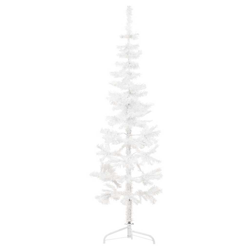 Walplus 246 Branch Tips Slim Half Artificial Christmas Tree - White - 180 cm