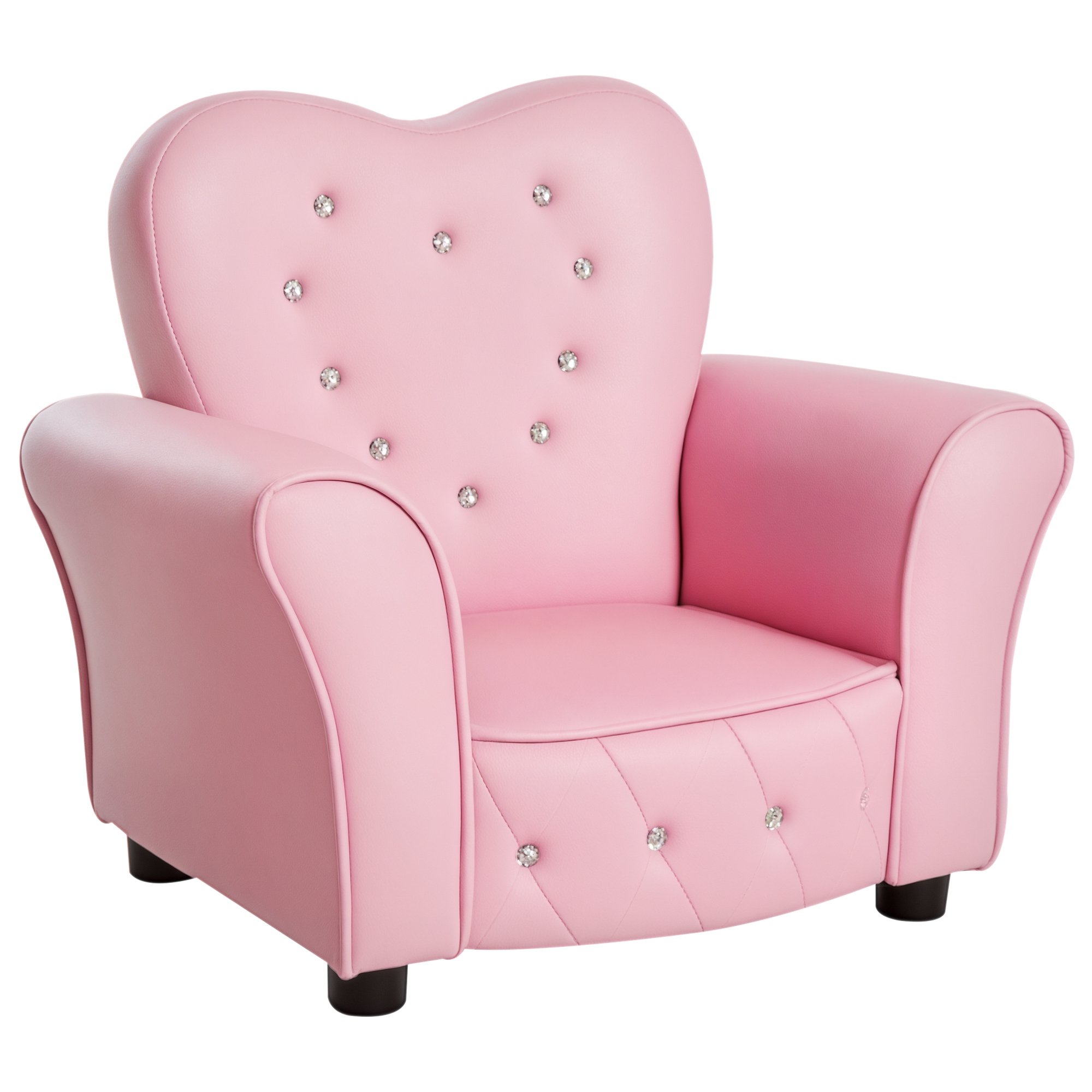 HOMCOM Toddler Armchair Princess‑Style Kids Sofa - Pink