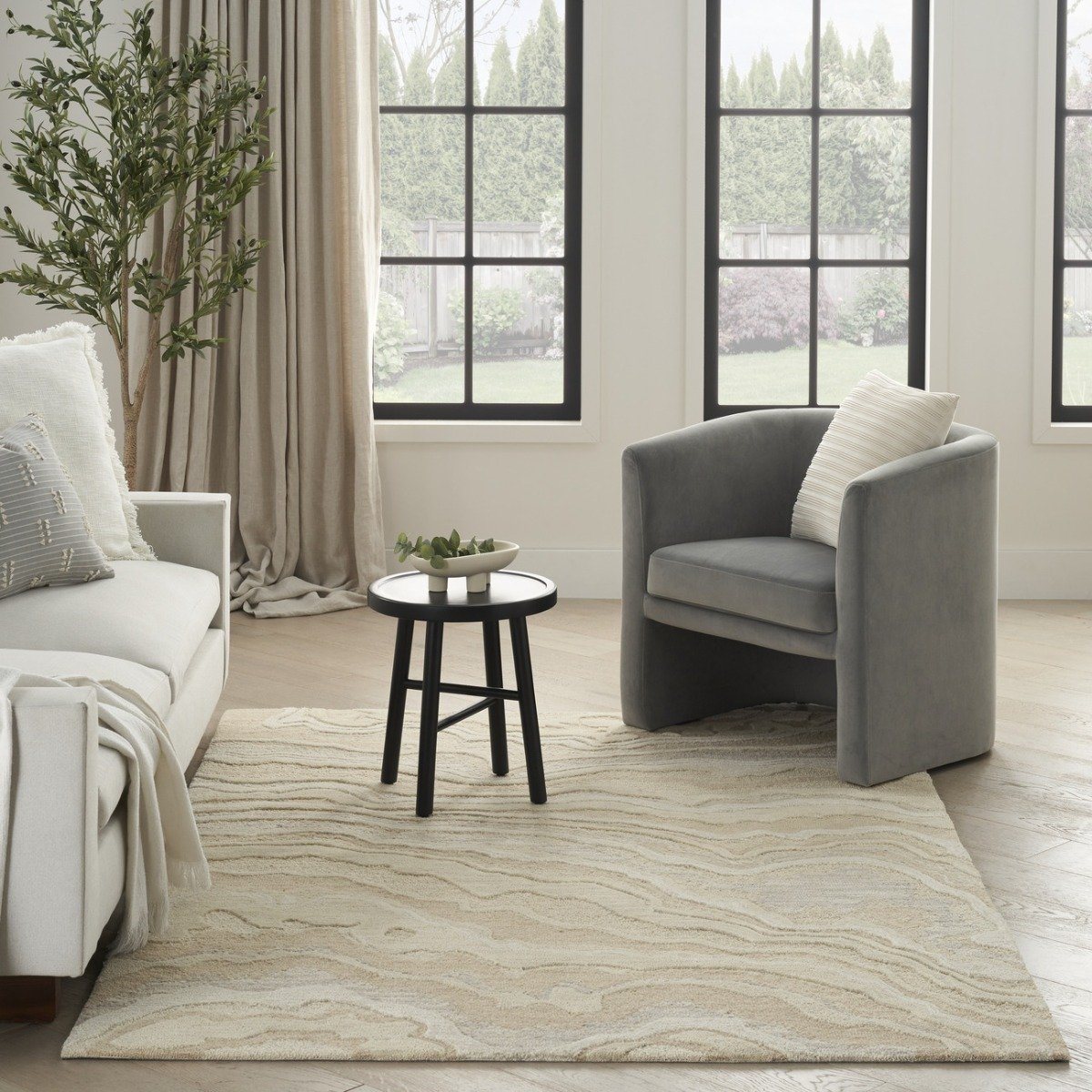 Mega Flooring Beige Modern Abstract Runner - 69 x 229cm