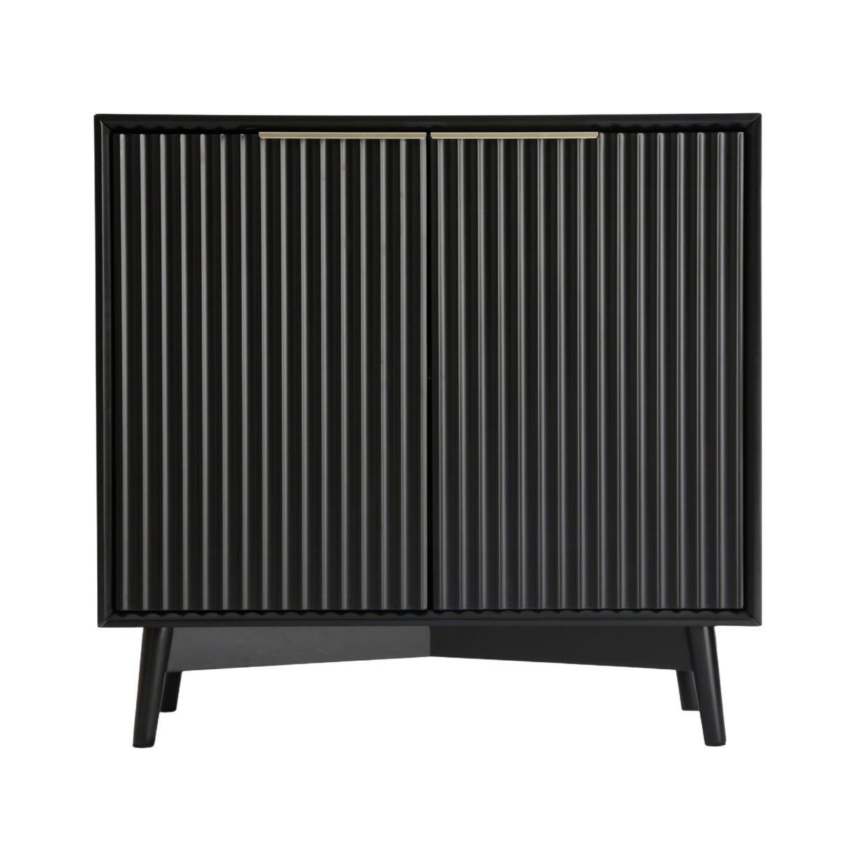HomeGardenDirect Monza Fluted 2 Door Sideboard with Fluted Panels - Black