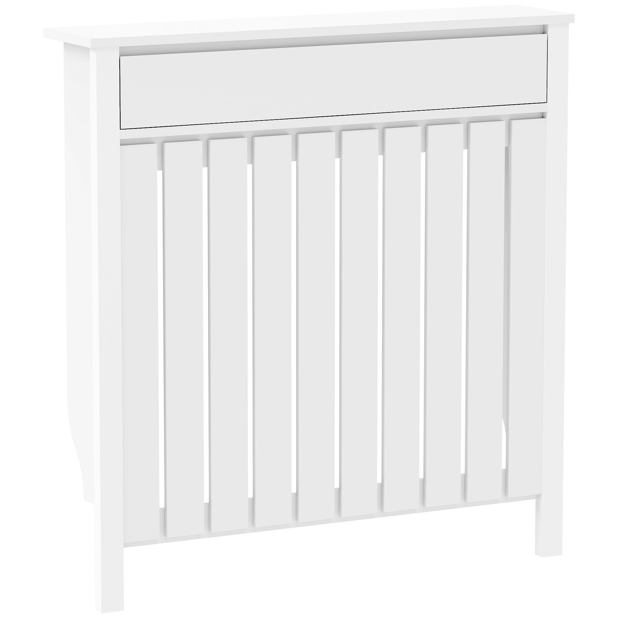 HOMCOM 88.5cm MDF Industrial Radiator Cover with Drawer - White