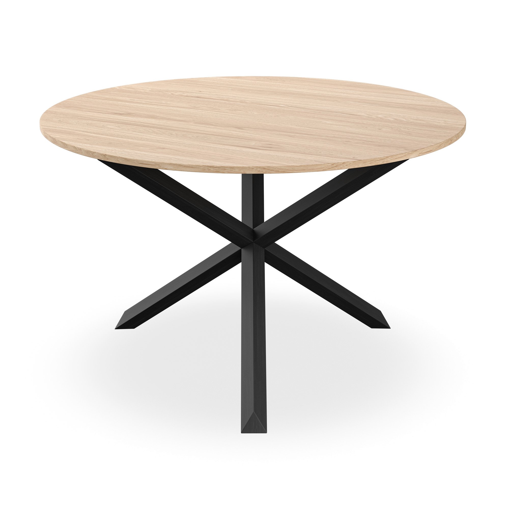Furniture Online Malvern Round 4-6 Seater Oak Legs Dining Table - Black