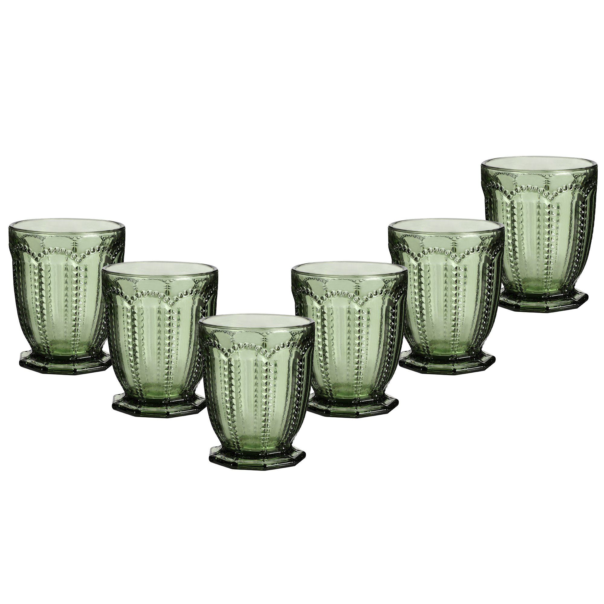 Dibor Set of 6 Bella Perle 290ml Glass Tumblers - Green