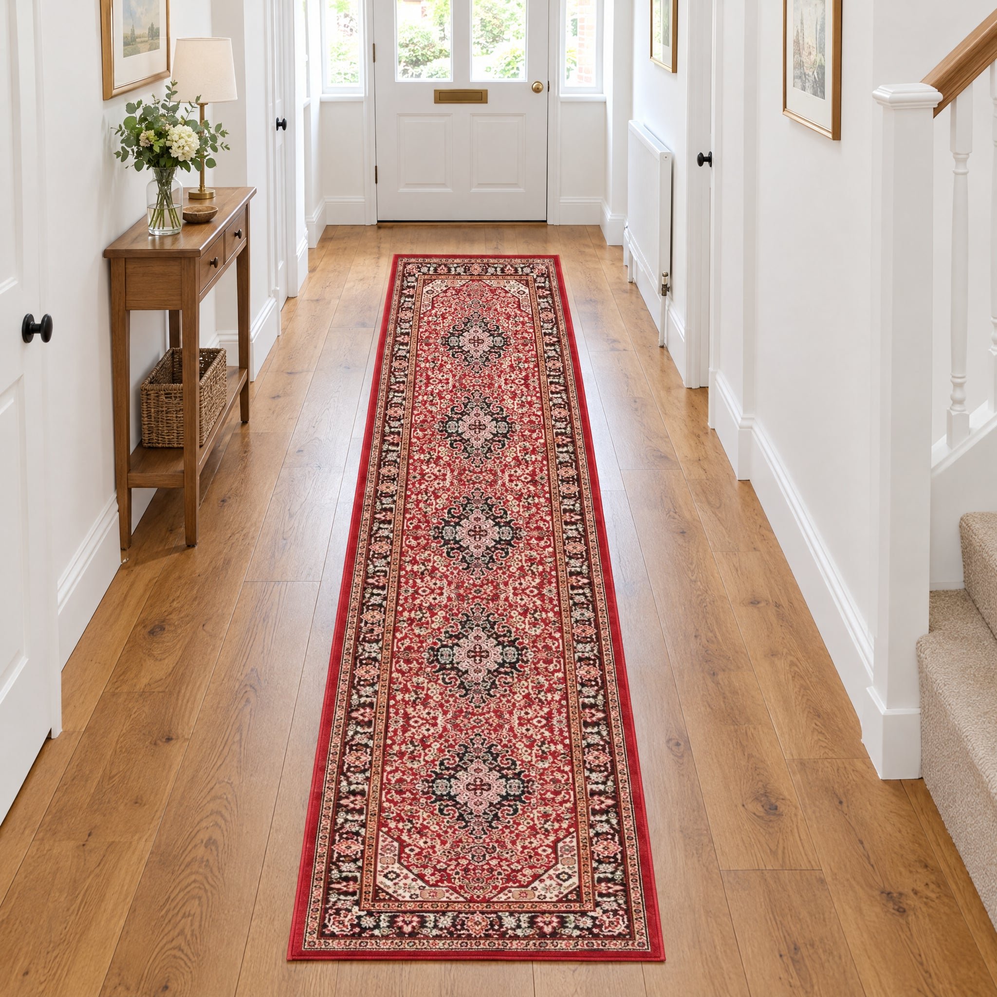 Hanse Home Red Oriental Skazar Isfahan Vintage Bordered Runner Rug - 80 x 250cm