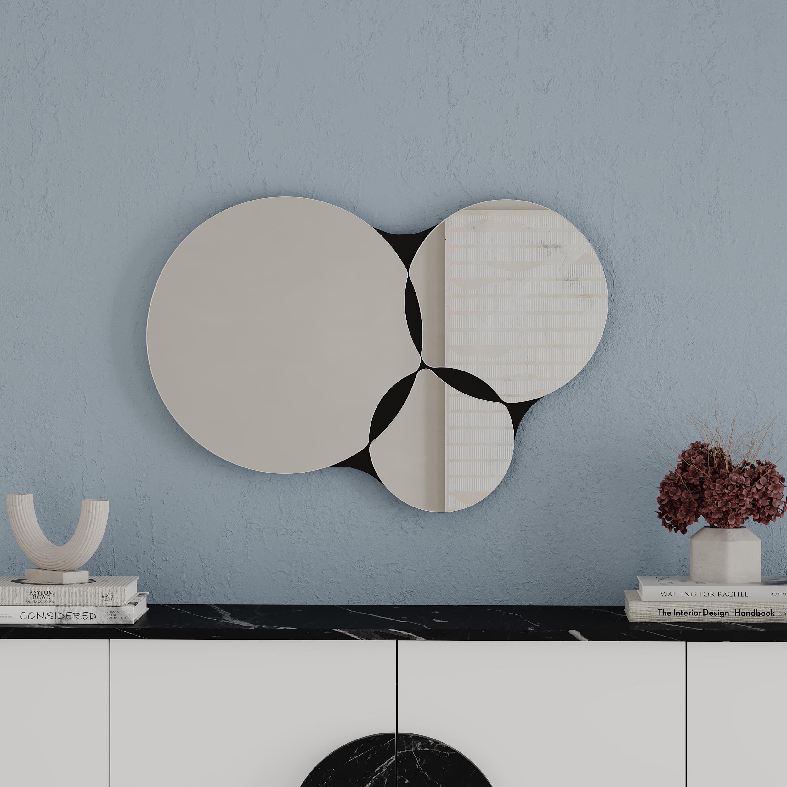 Decortie Gora Wood-Effect Frame Wall Mirror - Black