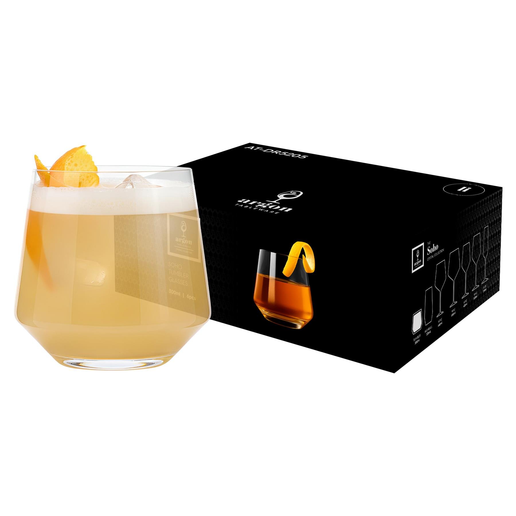Argon Tableware Soho Crystal Tumbler Glasses - 300ml - Pack of 48