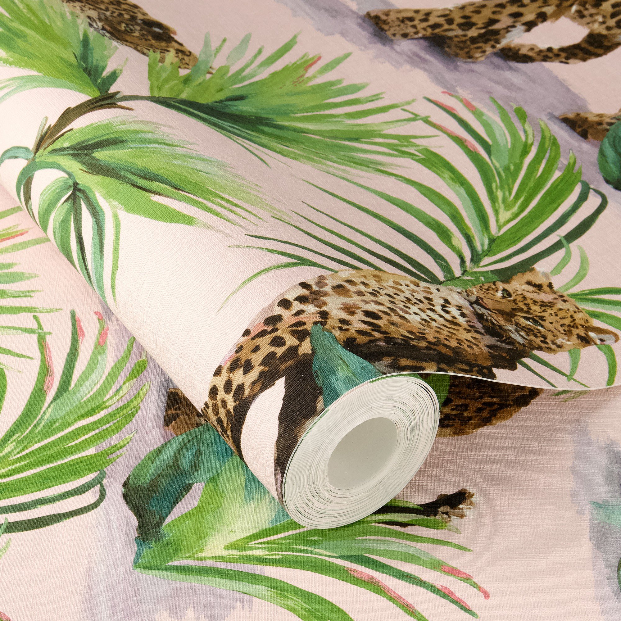 Rasch x Tesa Savanna Leopard Self Adhesive Peel Stick Textured Wallpaper - Pink
