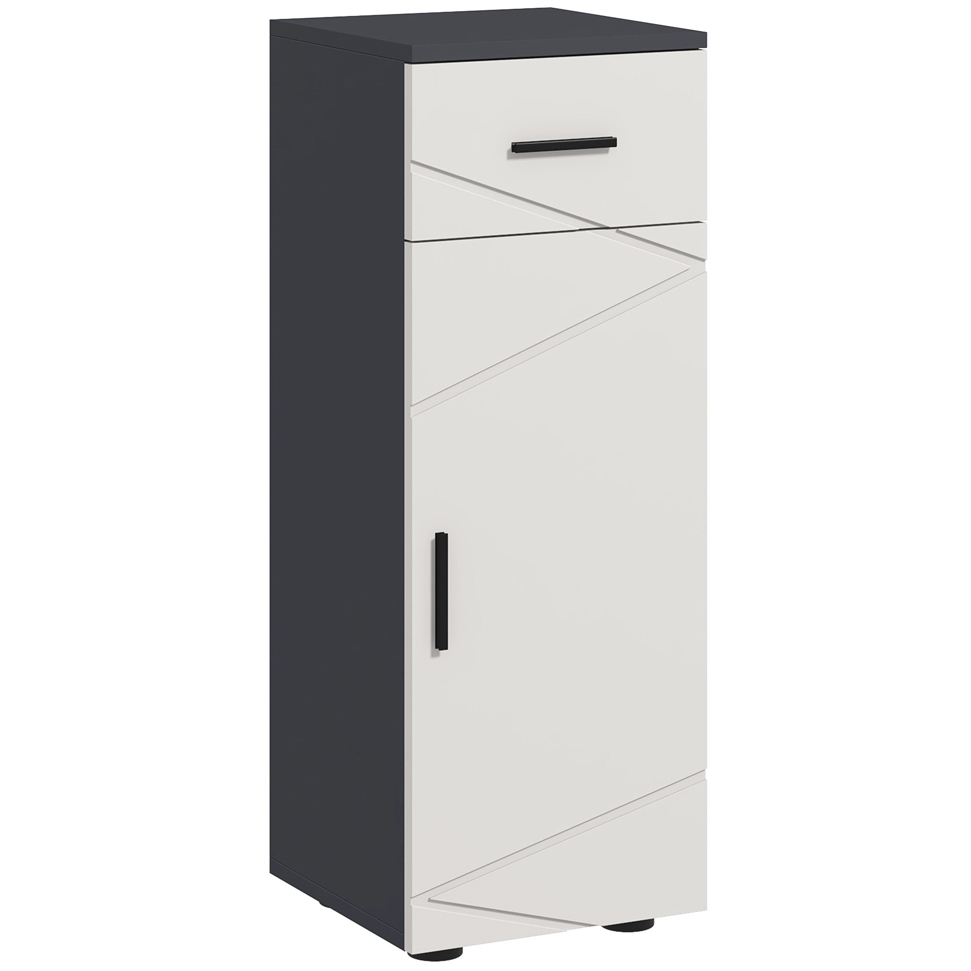 kleankin Bathroom Cabinet with Drawer and Soft Close Mechanism - Grey