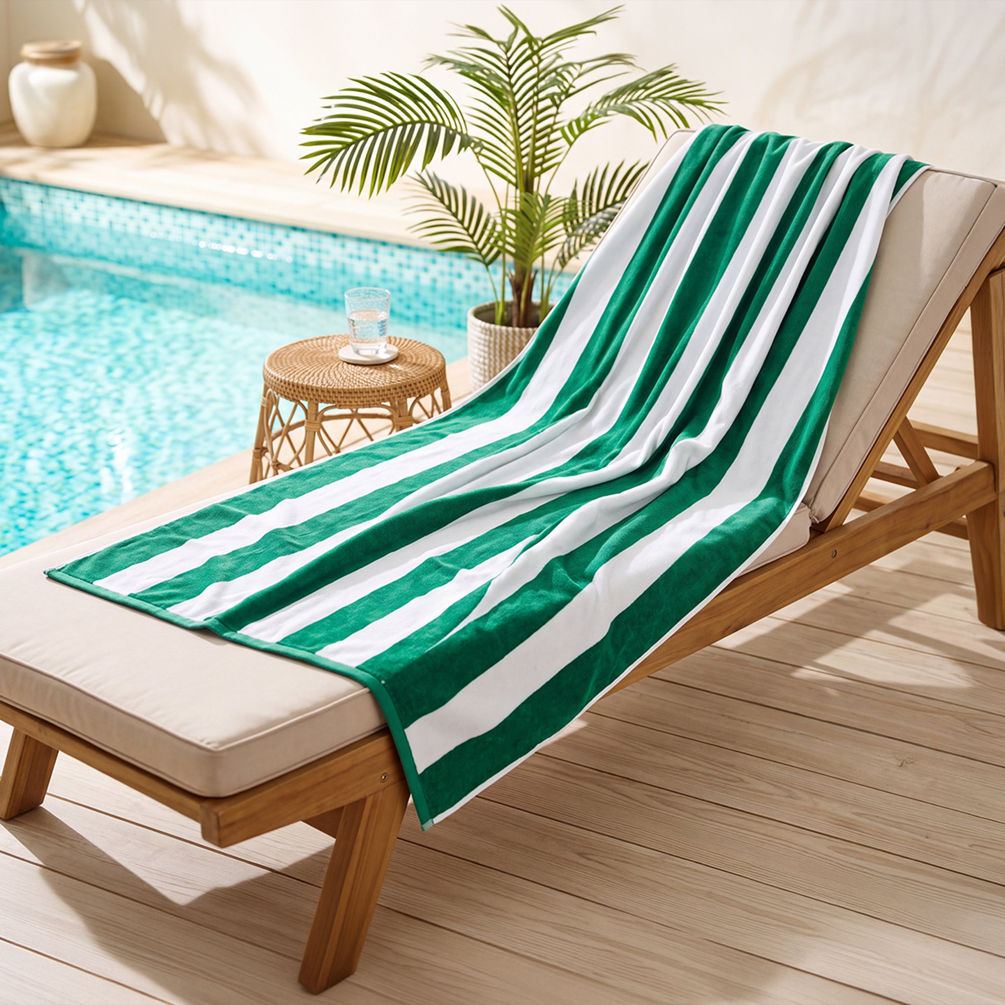 Deyongs Cabana Bay Cotton Beach Towel -  Green