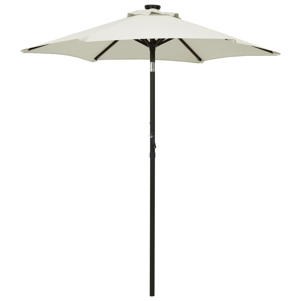Walplus Polyester Garden Parasol - Sand and Dark Grey - 200 x 211 cm