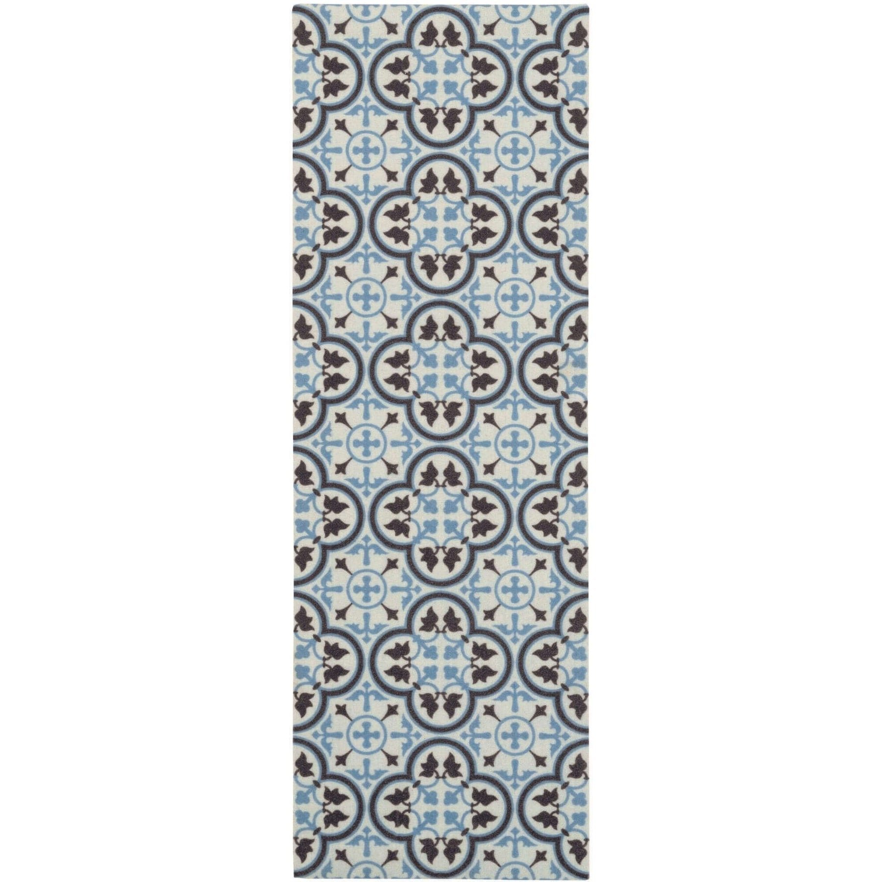 The Rugs Blue Patchwork Runner Rug - 50 x 150cm