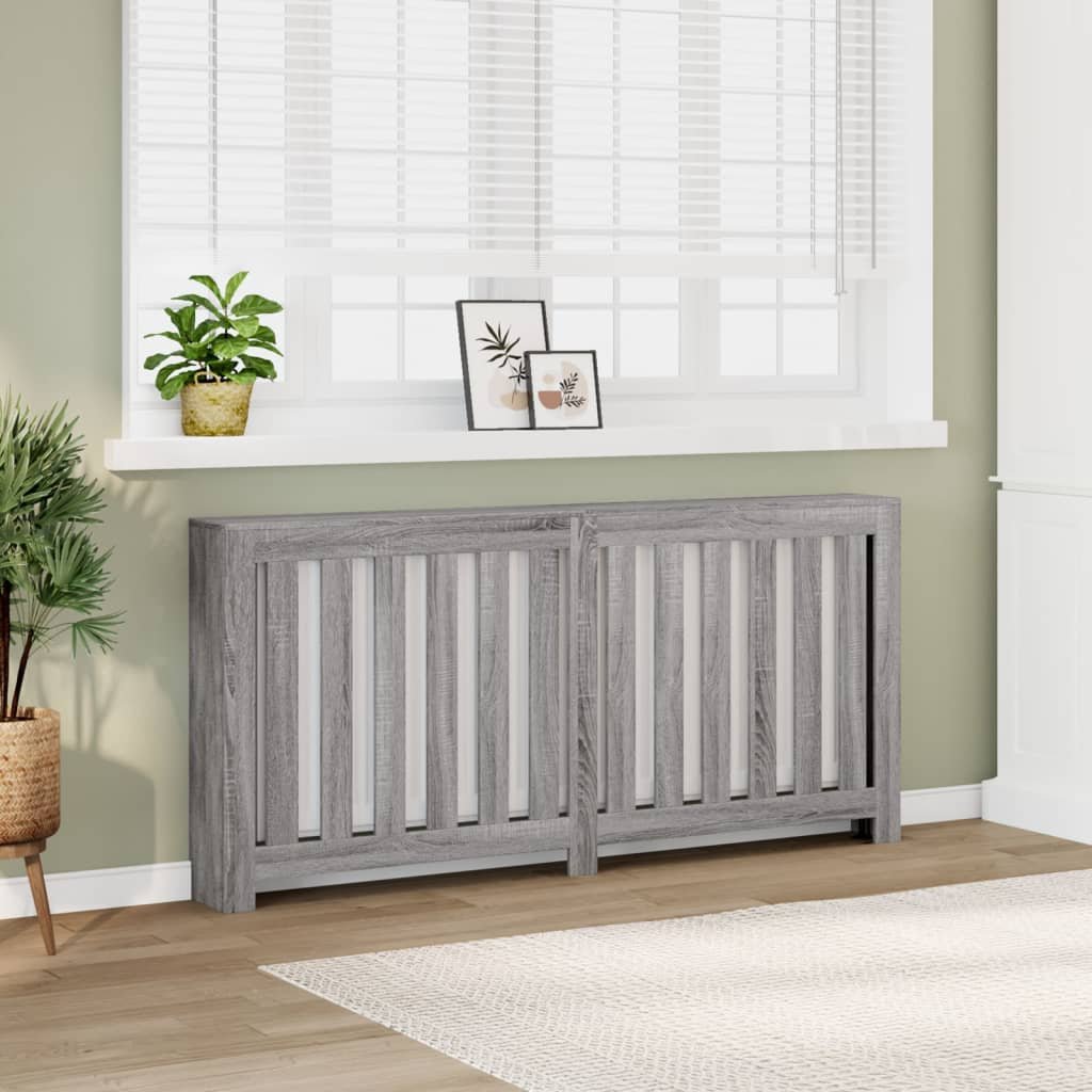 Walplus Vertical Slats Radiator Cover - Grey Sonoma - 175 x 20 x 82 cm
