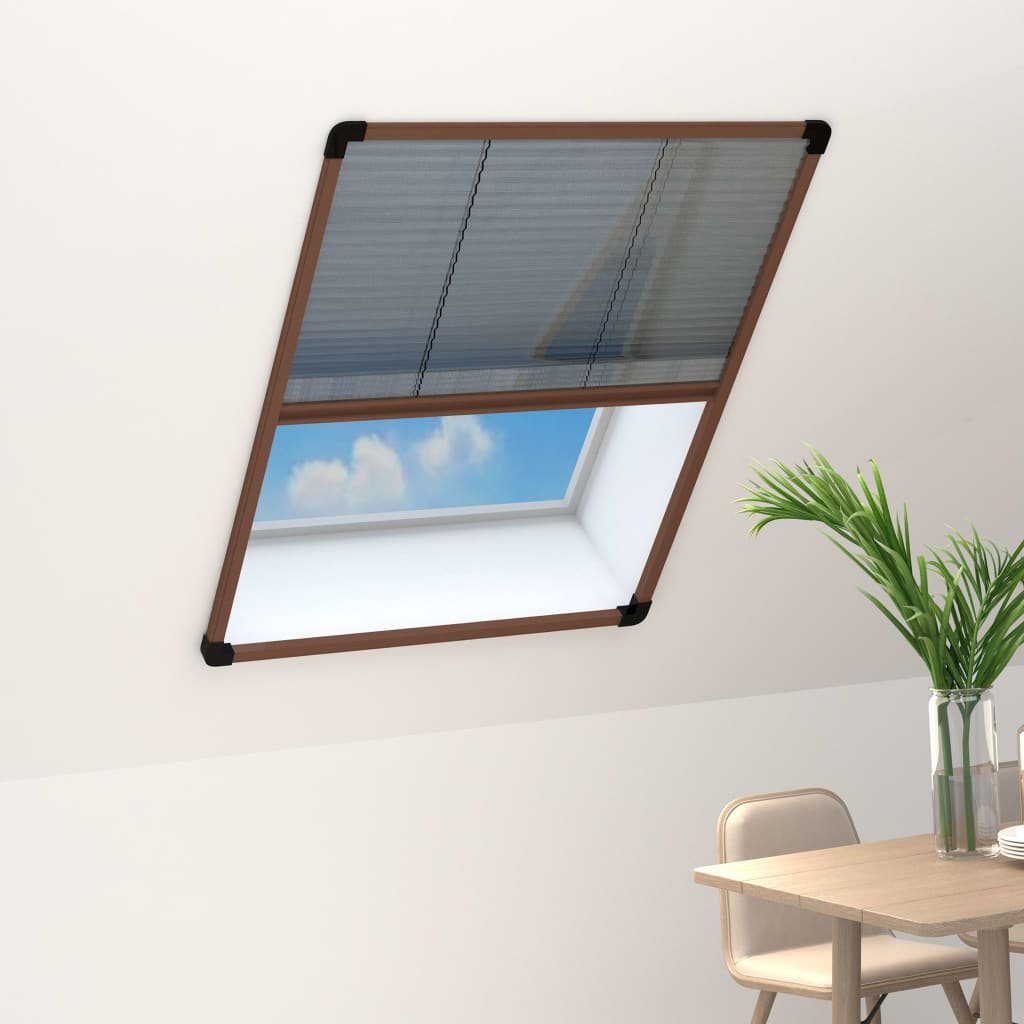 Walplus Plisse Insect Screen - Brown - 80 x 120 cm