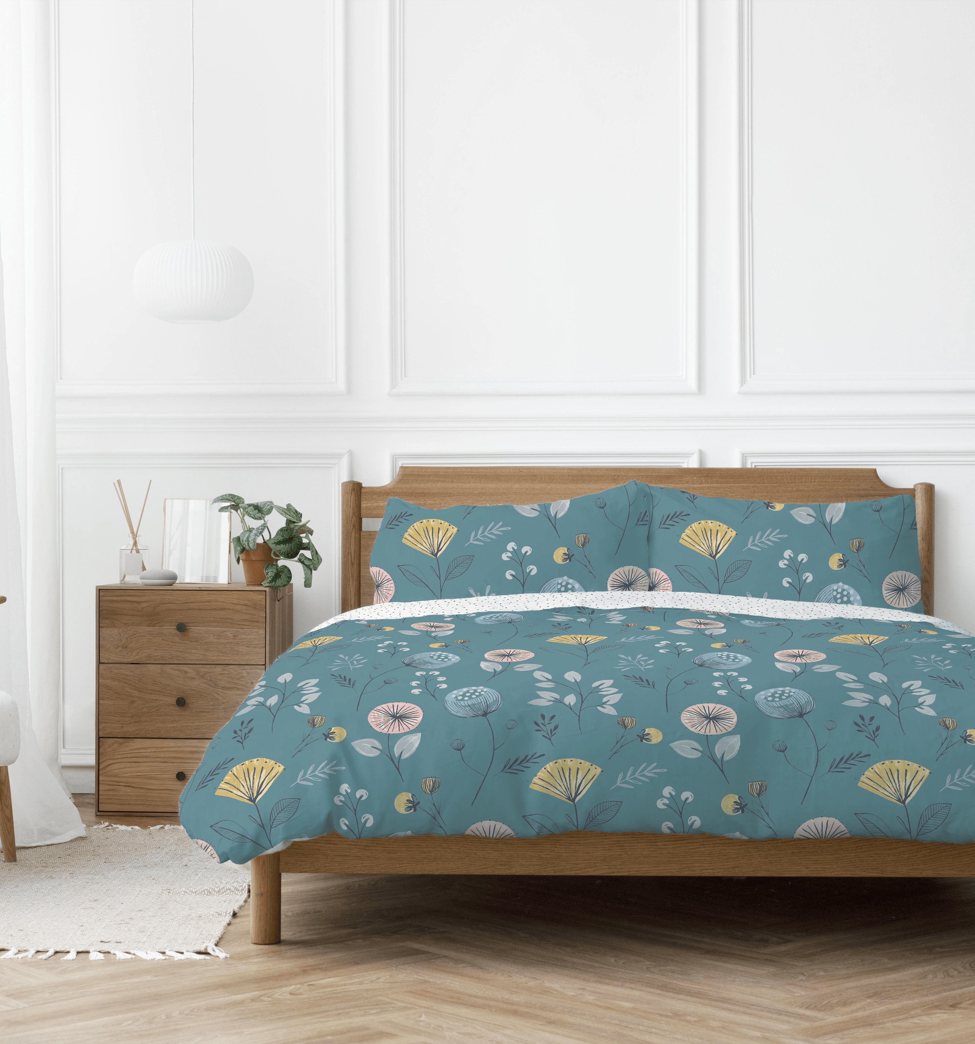 Copenhagen Home Olia Reversible Duvet Set - Double - Teal