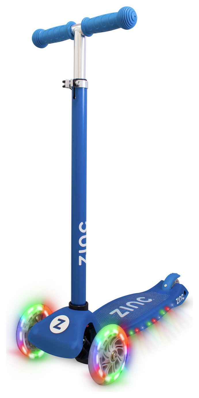 Zinc T-Motion Kids Light Up 3 Wheel Scooter - Blue 