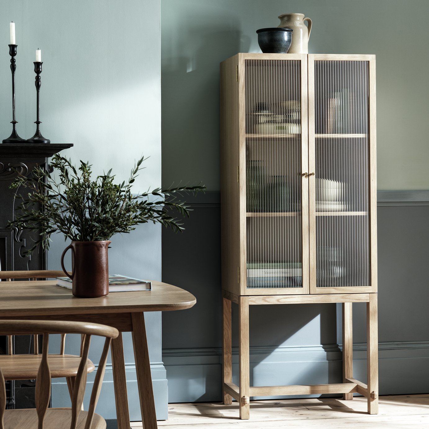 Habitat x Morris & Co. Canterbury Oak Veneer Display Cabinet