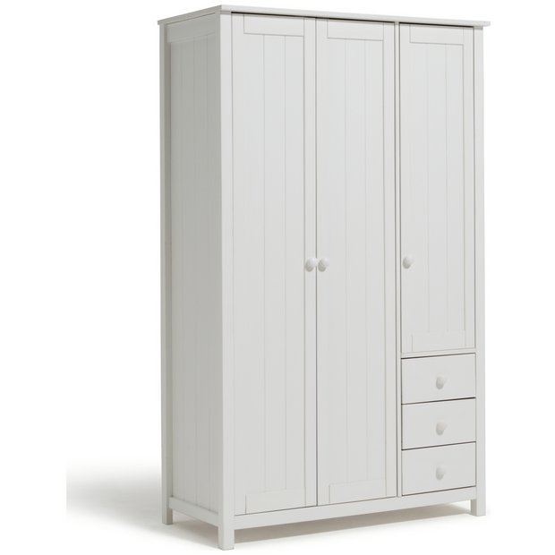 Buy Argos Home New Scandinavia 3 door 3 Drawer Wardrobe - White | Wardrobes | Argos