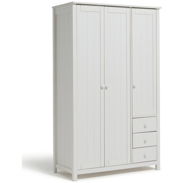 Argos 3 deals door white wardrobe