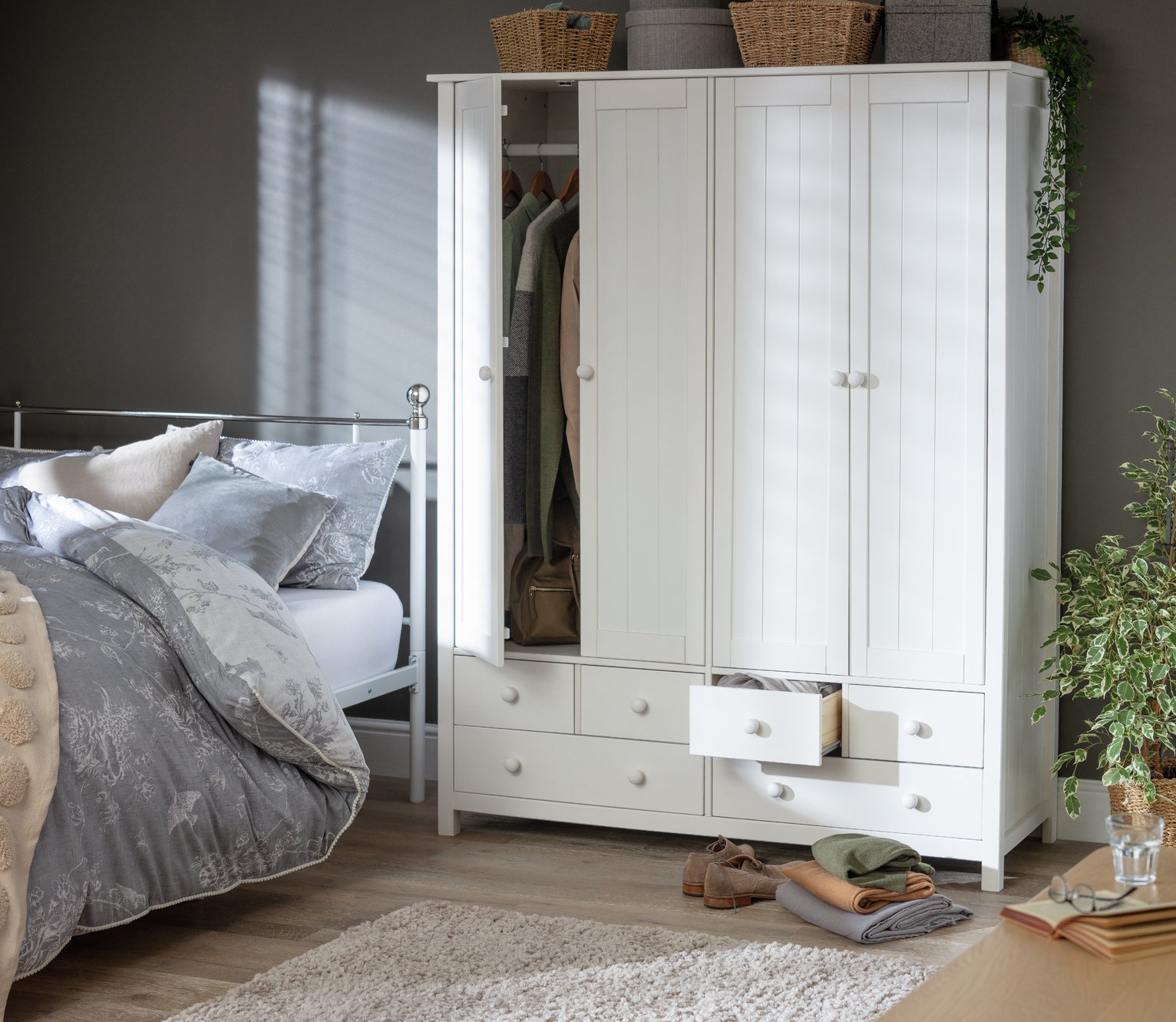 Argos Home New Scandinavia 4 Door 6 Drawer Wardrobe - White