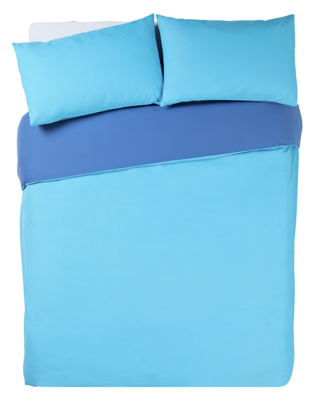 Habitat Easycare Two Tone Blue & Crystal Bedding Set -Double