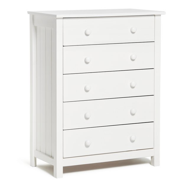 Hodedah hi5dr white 5 store drawer chest