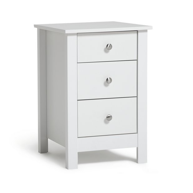 Buy Argos Home Osaka 3 Drawer Bedside Table White Bedside