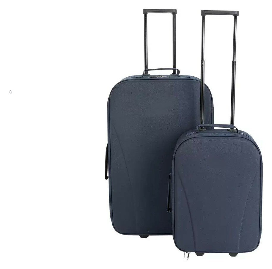 2 Piece Soft 2 Wheeled Luggage Set - Blue