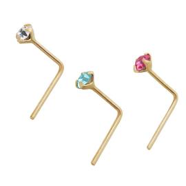State of Mine 9ct Yellow Gold Crystal Nose Studs - Set of 3