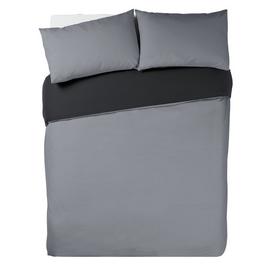 Habitat Easycare Two Tone Grey & Black Bedding Set - Double