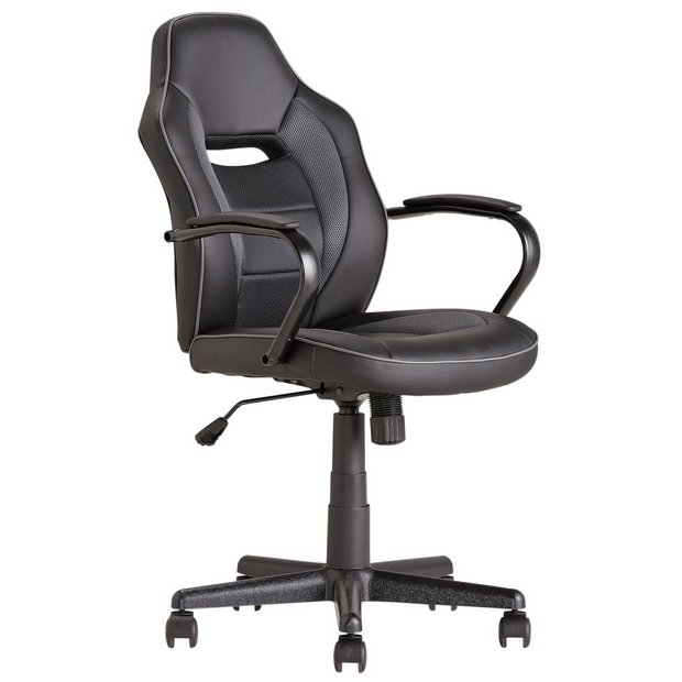 Buy Argos Home Faux Leather Mid Back Gaming Chair Black Gaming