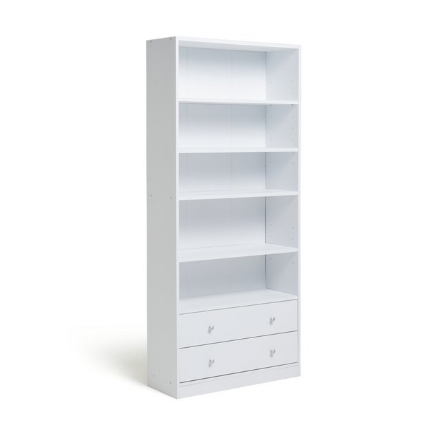 Buy Argos Home Maine 2 Drawer Bookcase - White | Bookcases and shelving units | Argos