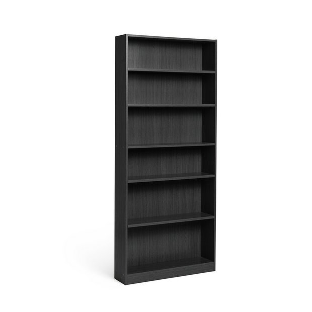 Narrow shop black bookshelf