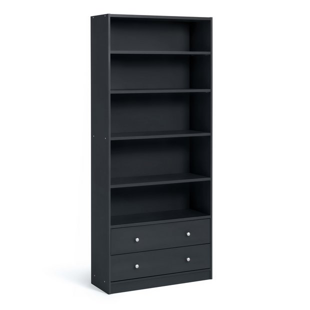 Buy Argos Home Maine 4 Shelf 2 Drawer Bookcase Black Ash