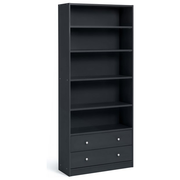 Buy Argos Home Maine 4 Shelf 2 Drawer Bookcase Black Ash