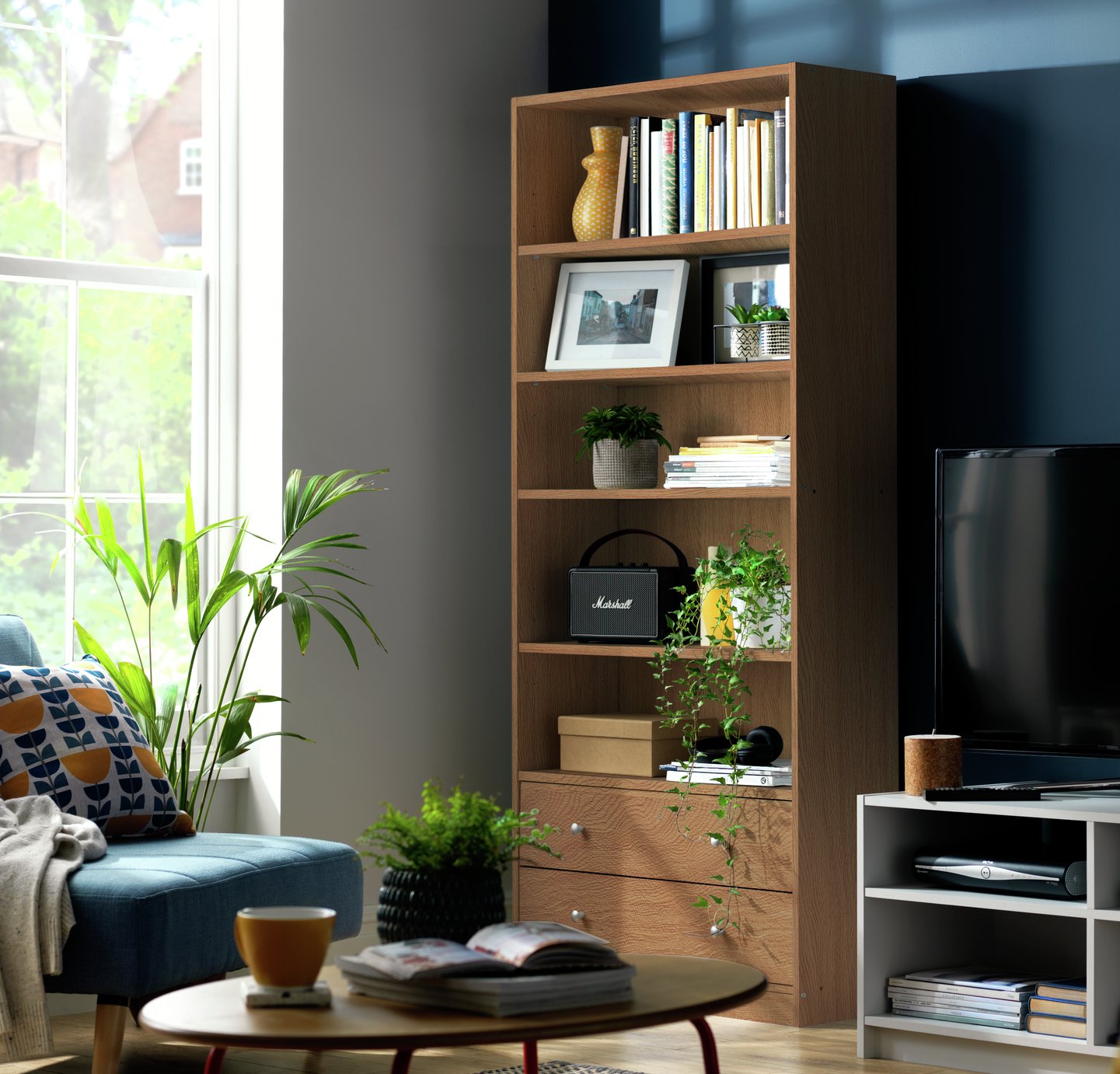 Argos Home Maine 2 Drawer Bookcase