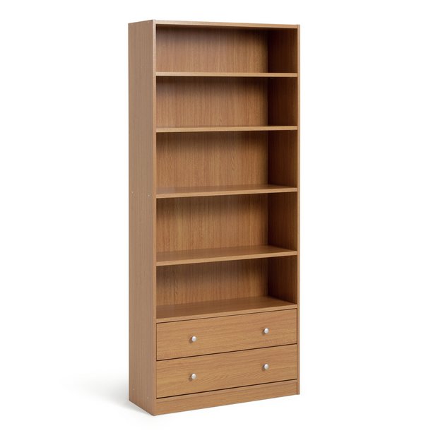 Buy Argos Home Maine 4 Shelf 2 Drawer Bookcase Oak Effect