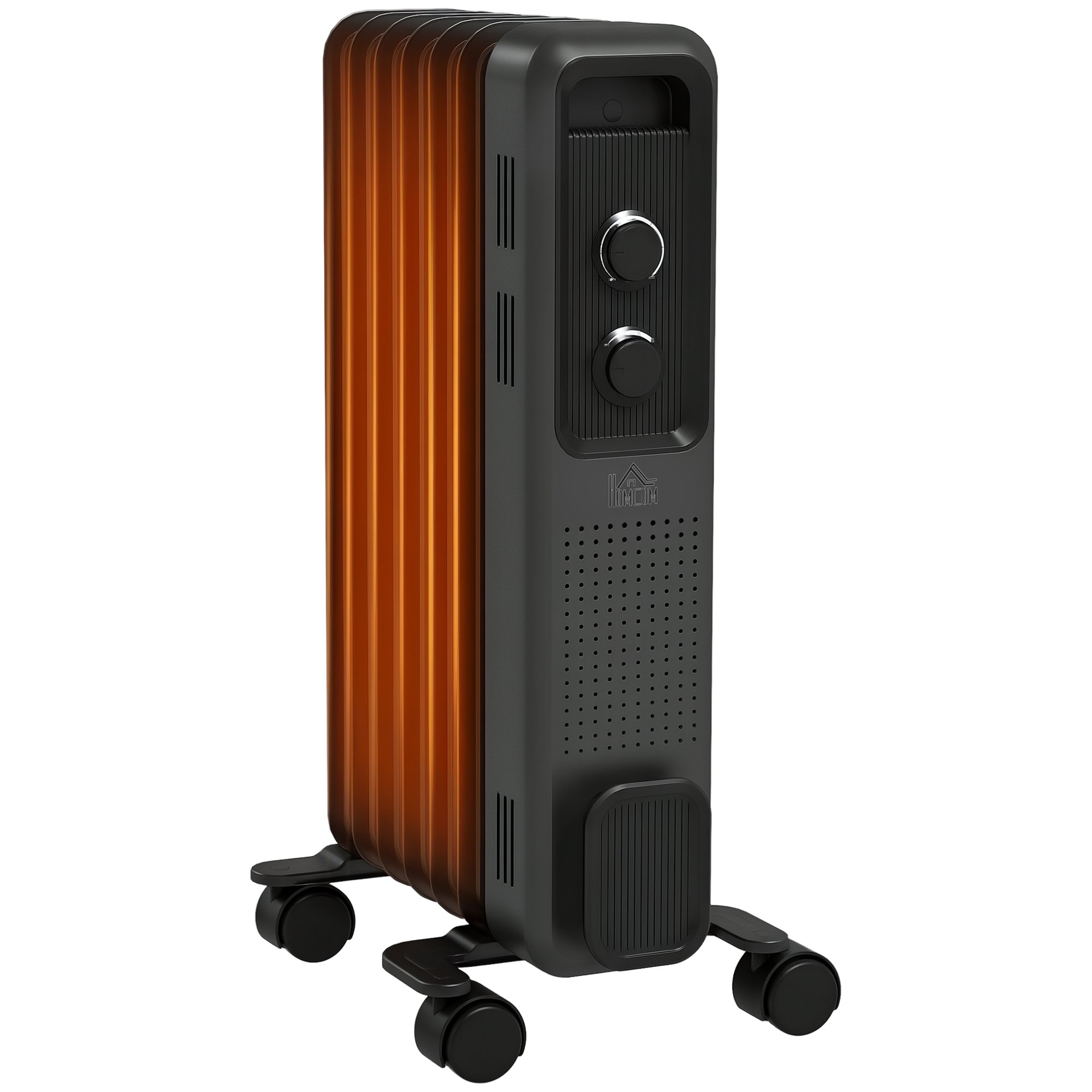 HOMCOM Portable Electric Heater with 3 Heat Settings - Grey