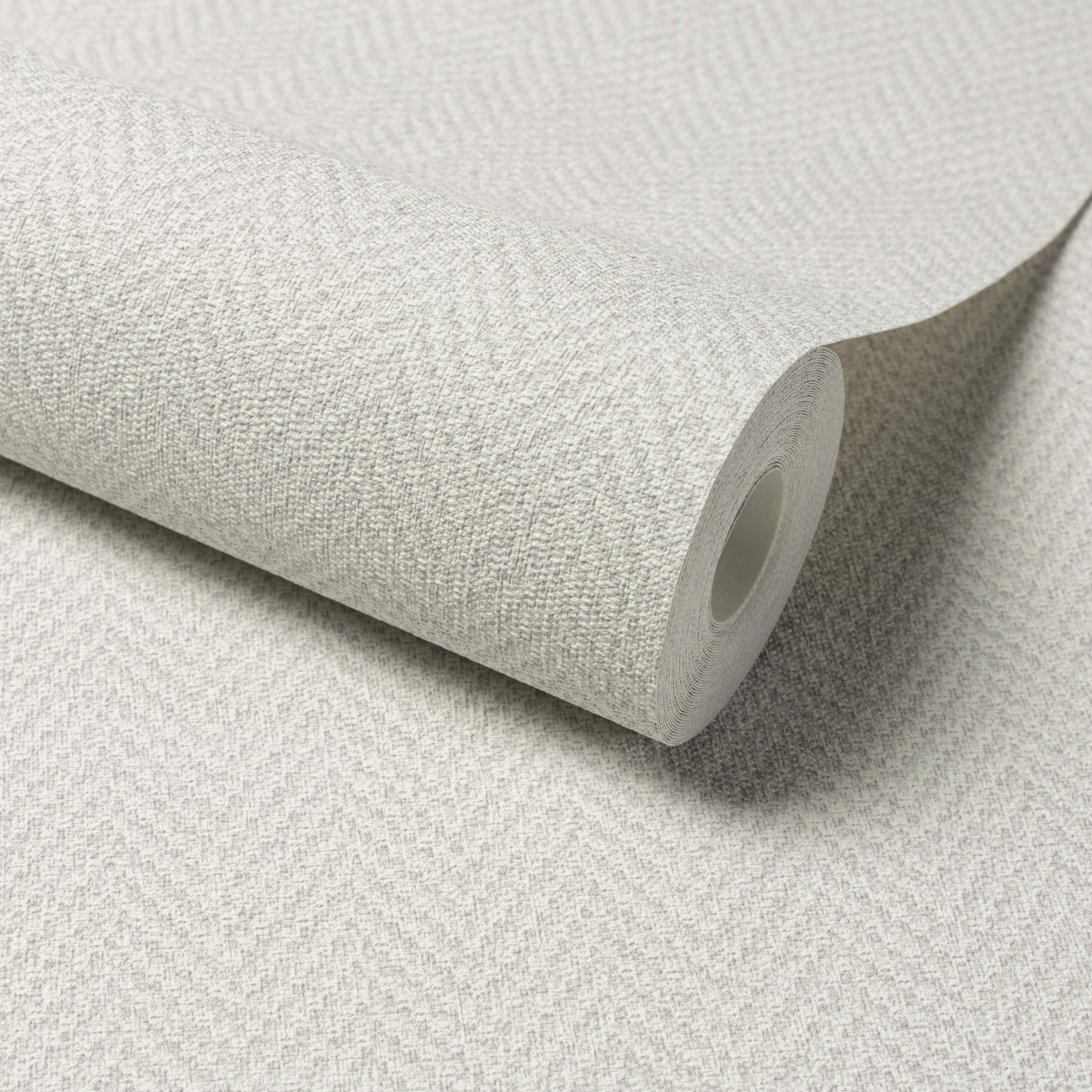 Grandeco Antiga Herringbone Chevron Weave Textured Wallpaper - Grey
