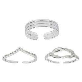 State of Mine Sterling Silver Toe Rings - Set of 3