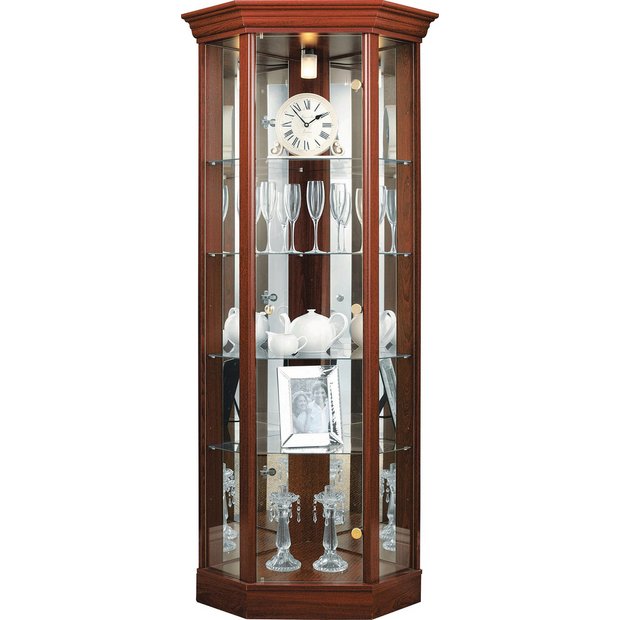 Buy Argos Home Glass Corner Display Cabinet Mahogany Effect